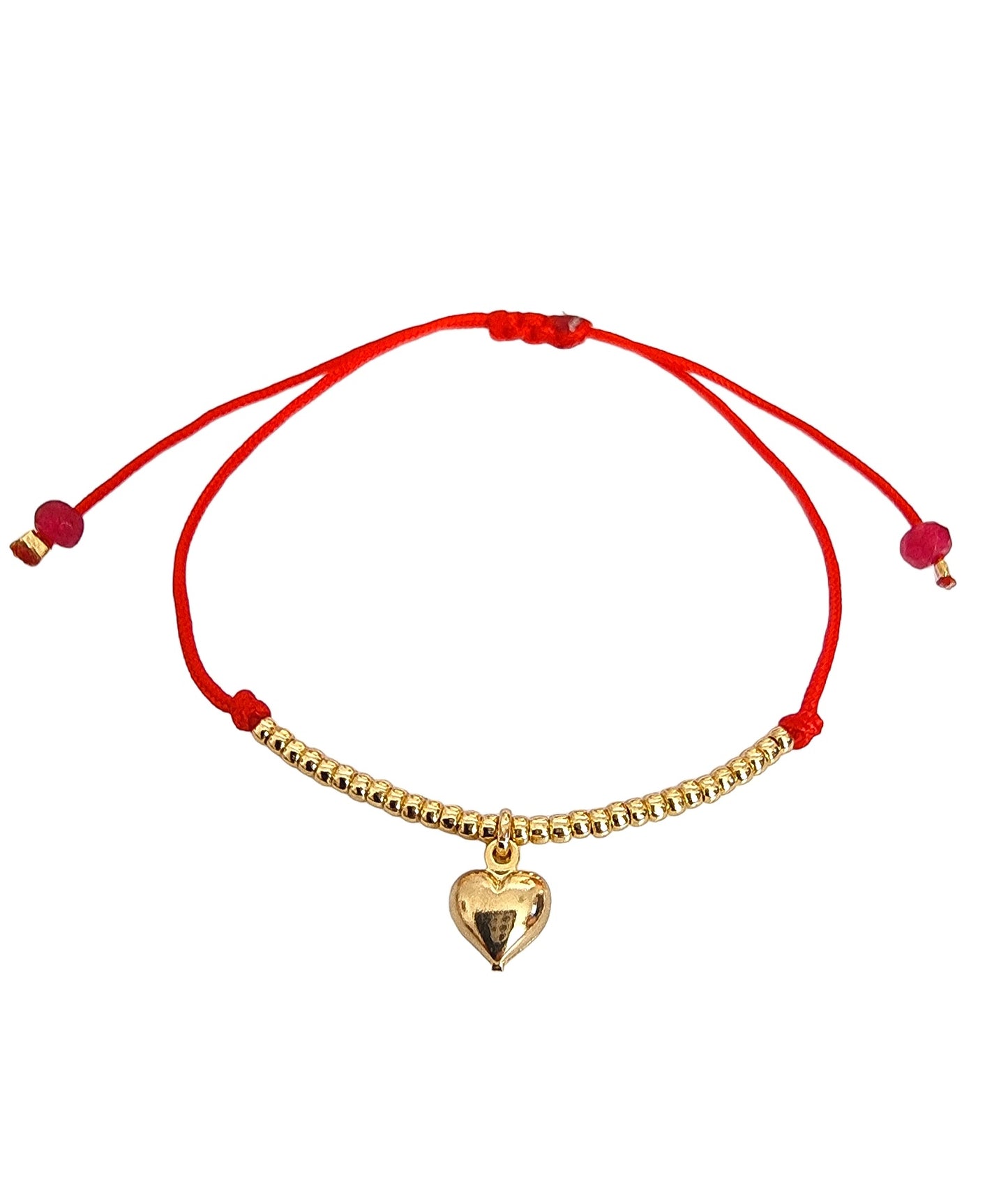 Pulsera hilo rojo ajustable corazon