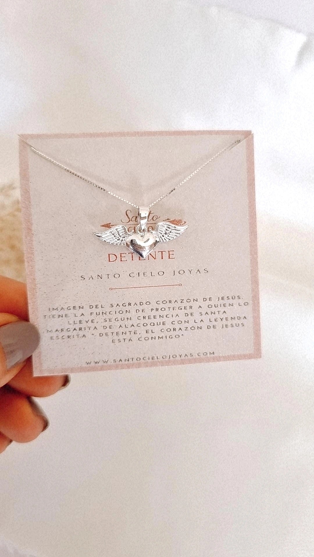 Collar Corazon alado plata 925