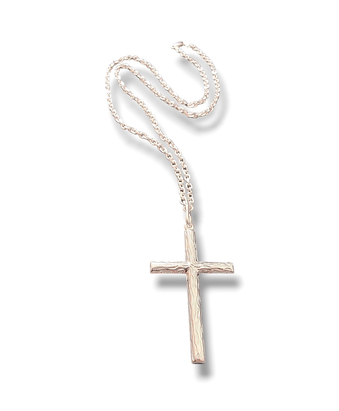 Collar Maxi Cruz hombre plata 925