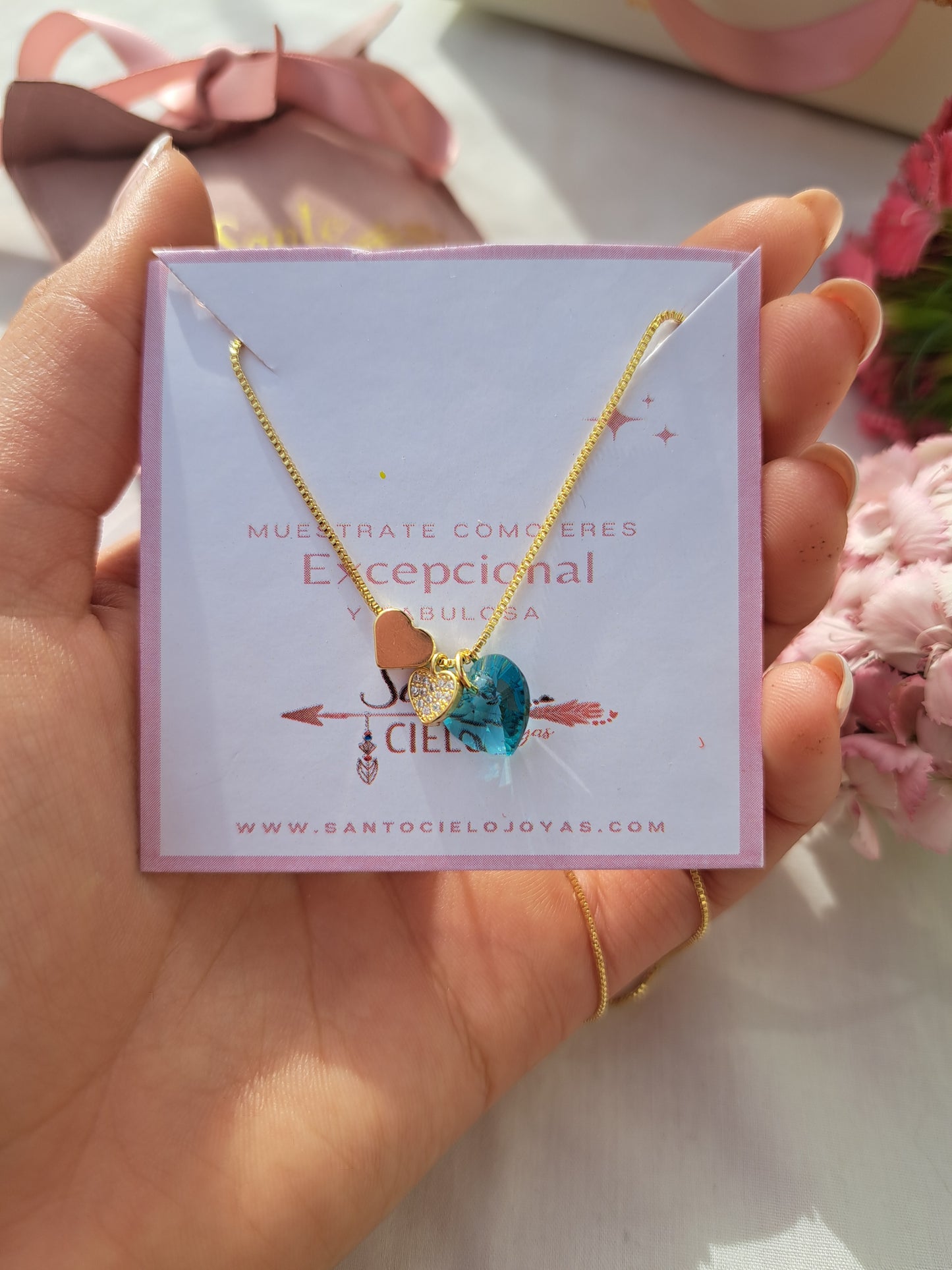 Collar Cristal Barbie Turquesa