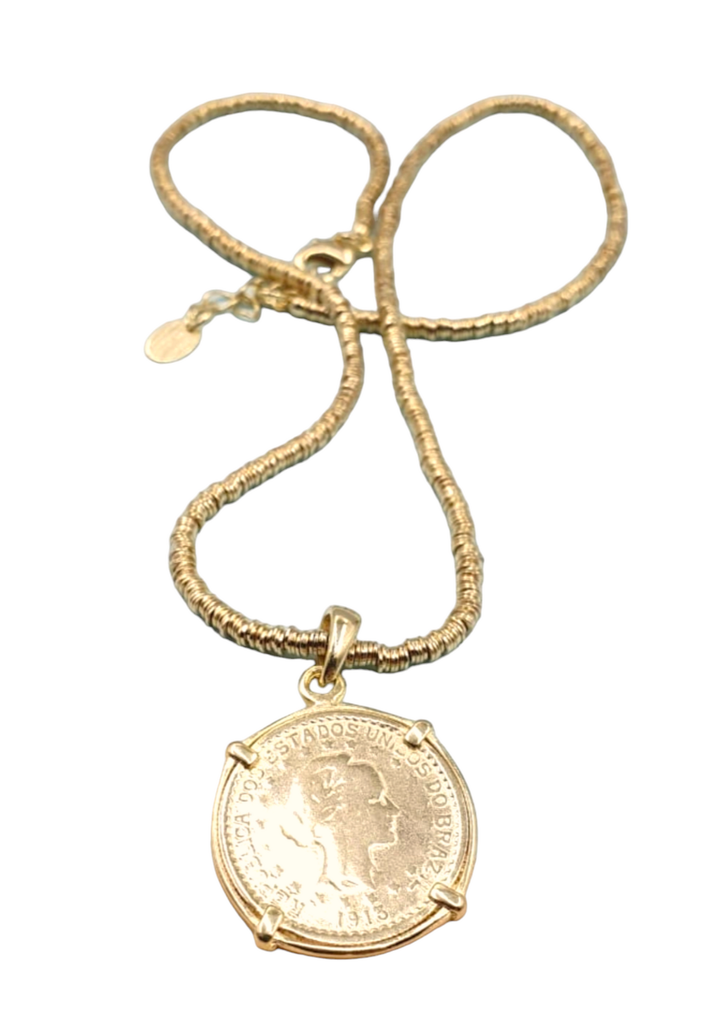 Collar mostacillas moneda