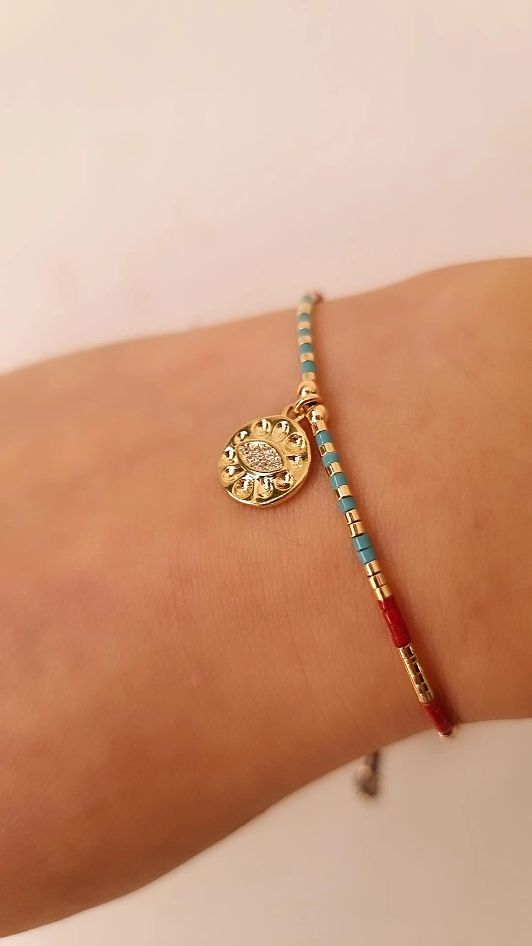 Pulsera protección ajustable Nazar color
