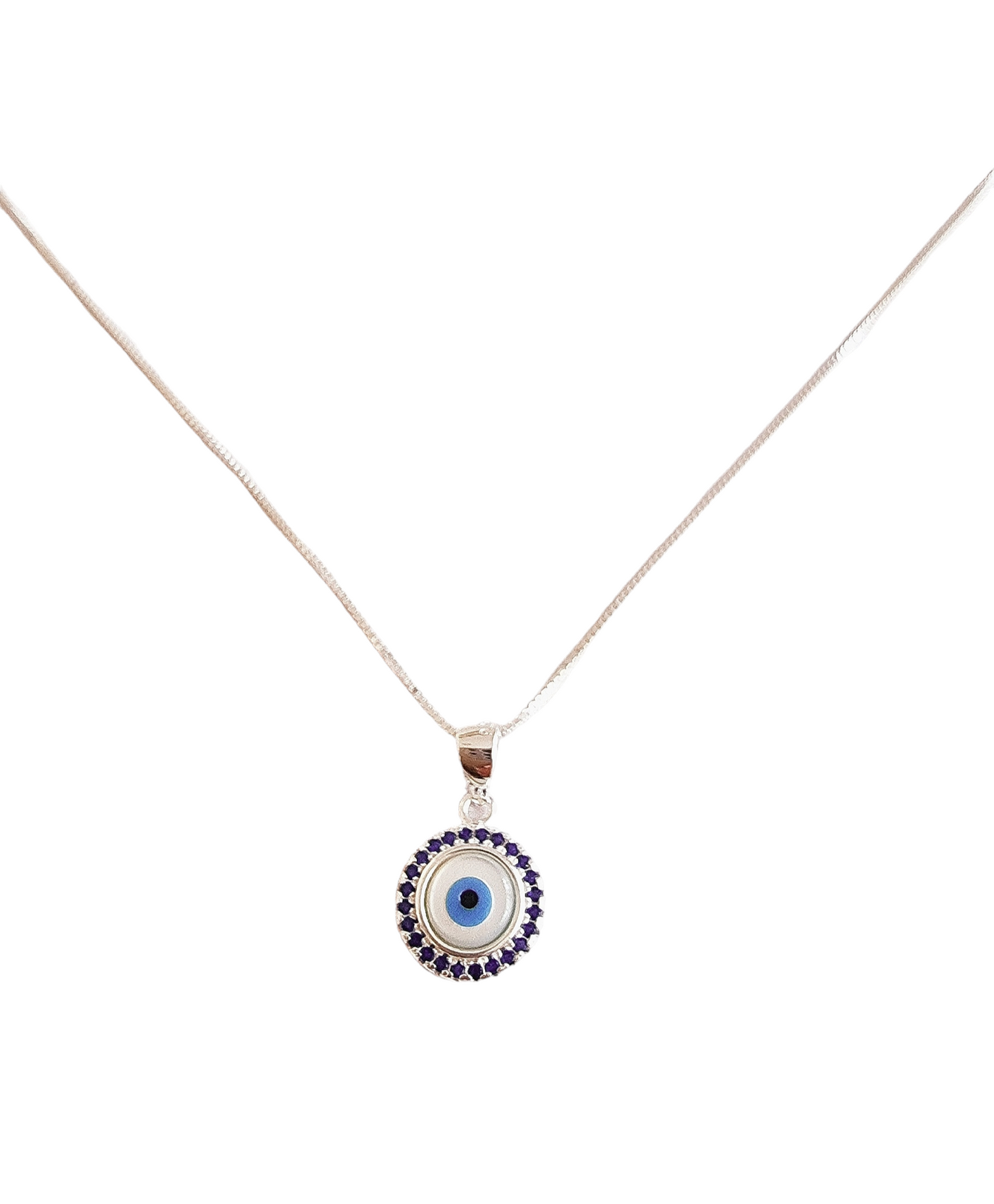 Collar ojo azul plata 925