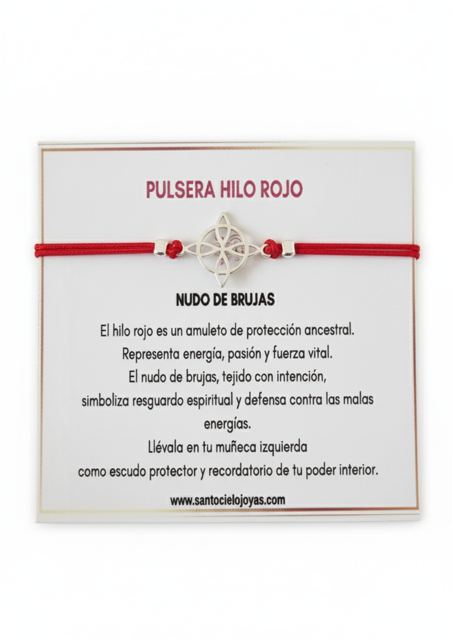 Pulsera protección Nudo " Fuego guardián" plata