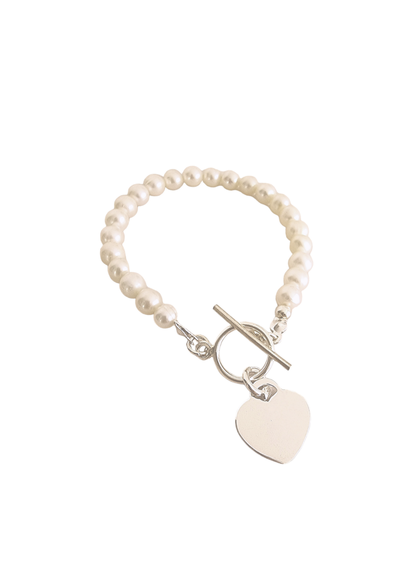 Brazalete Corazón y perla para grabar