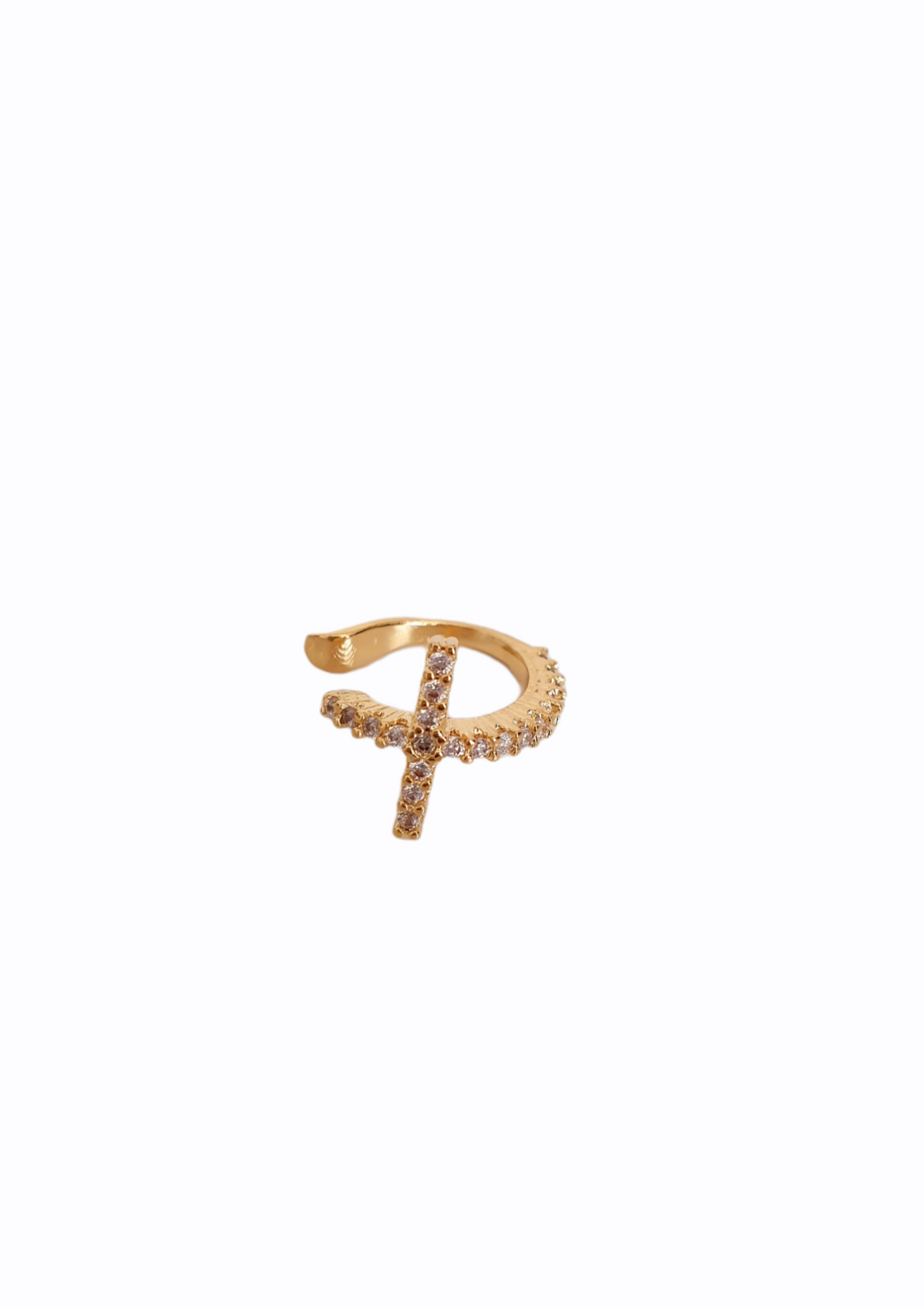 Earcuff Cruz baño de oro ( 1 unidad)