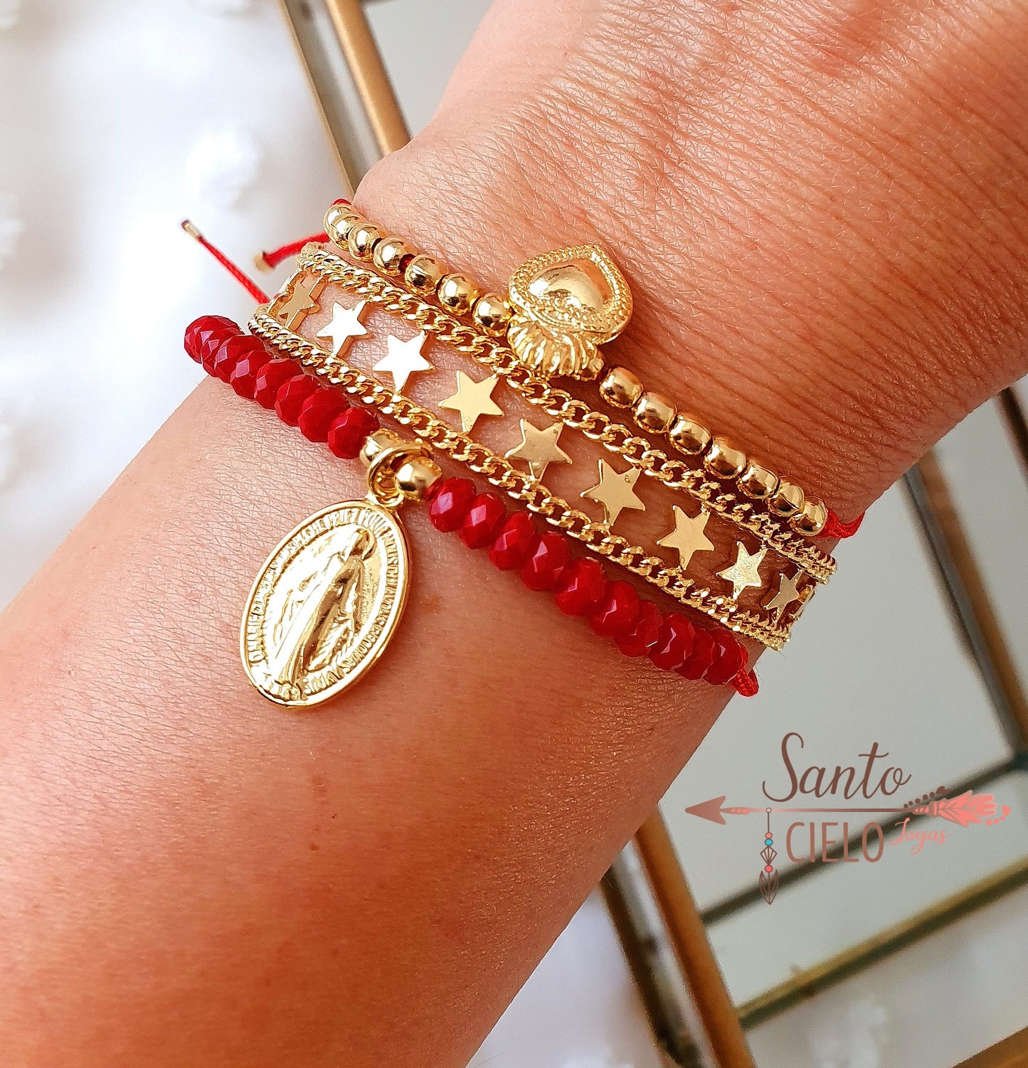 Pulsera Virgen Milagrosa ajustable