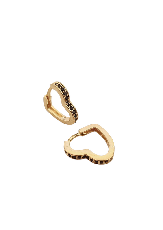Pendientes Aro Corazón Criollo Bambú – Chapados En Oro, Tamaño 5.4 Cm, Para Orejas Perforadas, Estilo Gitano