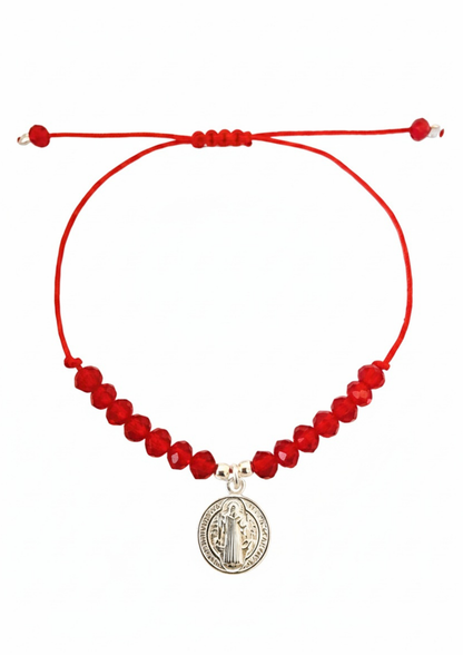 Pulsera hilo Rojo San Benito plata 925