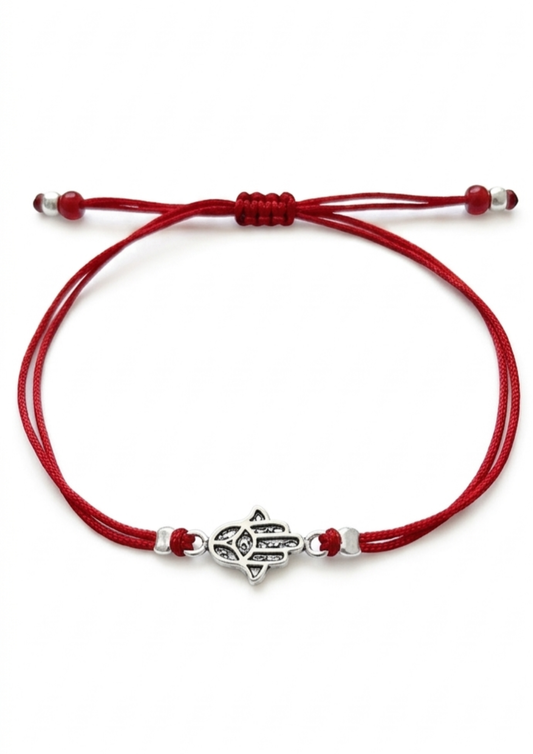 Pulsera Hilo Rojo Hamsa | Protección en Plata 925