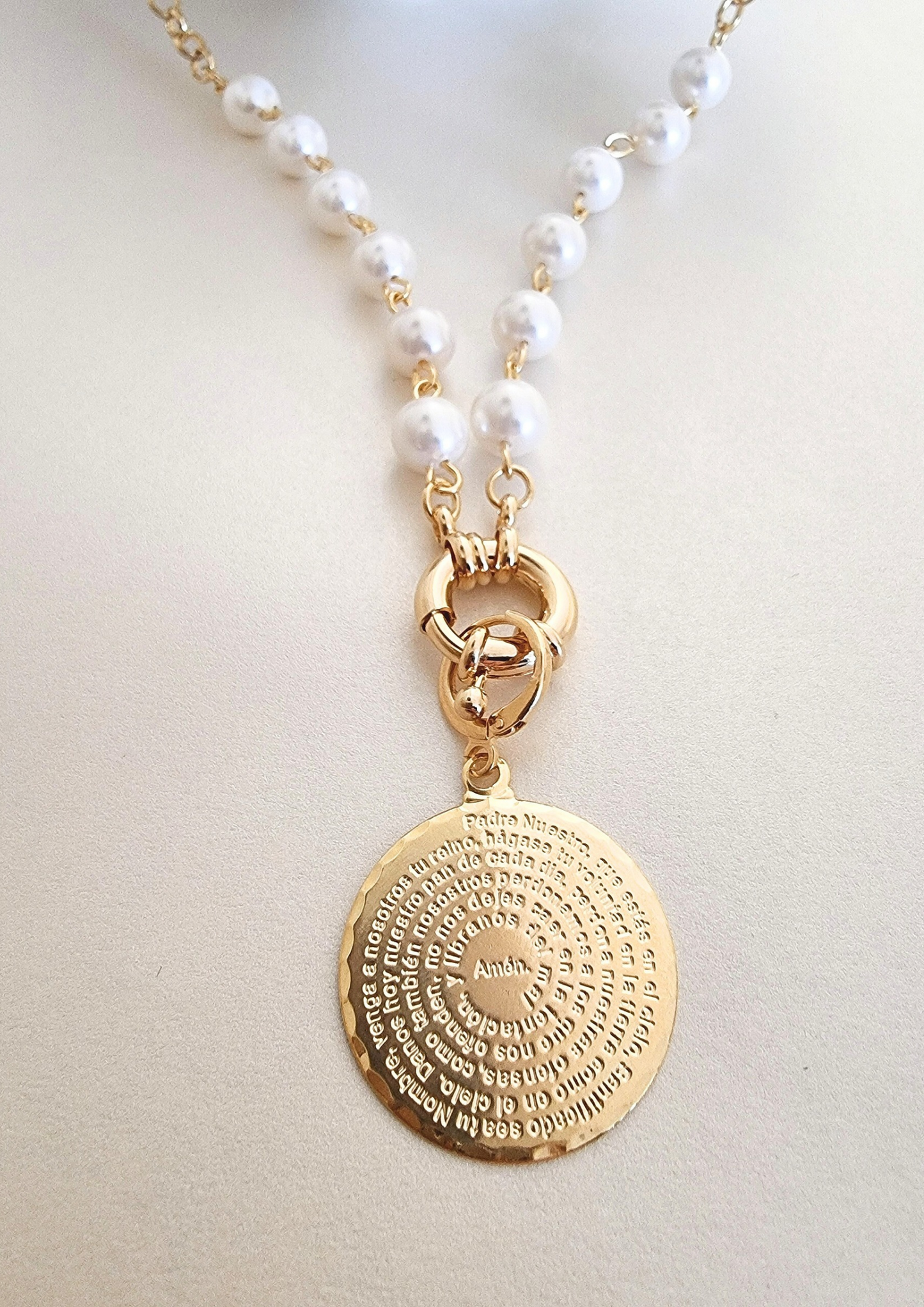 Collar Maxi Padre Nuestro Pearl