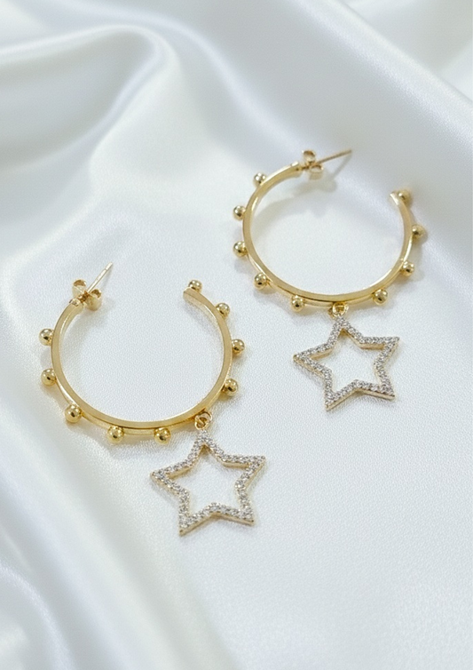 Aros argollas STARS Gold