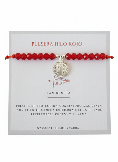 Pulsera hilo Rojo San Benito plata 925